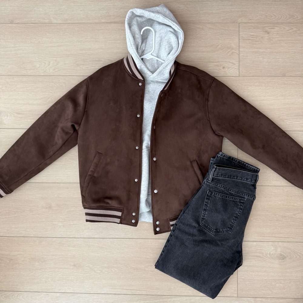 Abercrombie Men’s bomber jacket brown size medium - Picture 2 of 4